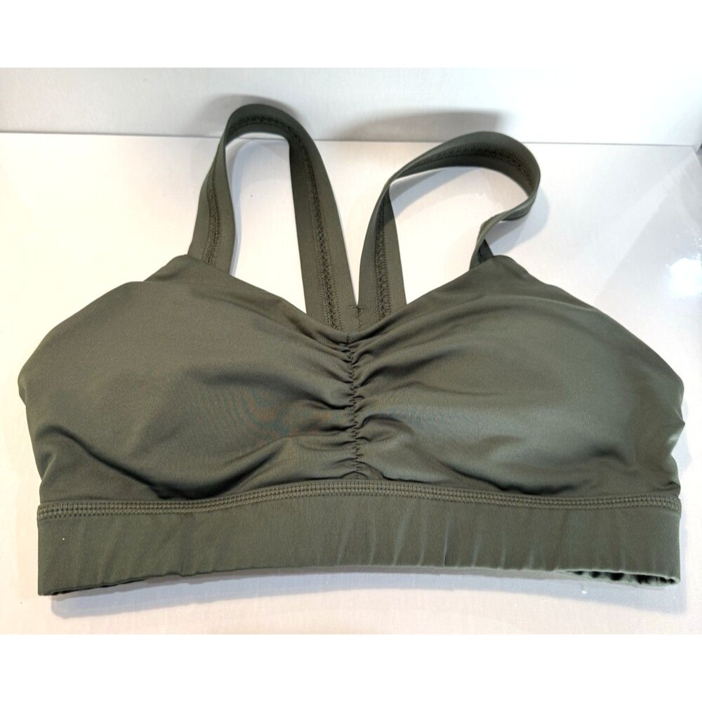 Handful Sports Bra Womens Pullover Size S Green Spandex Scrunch